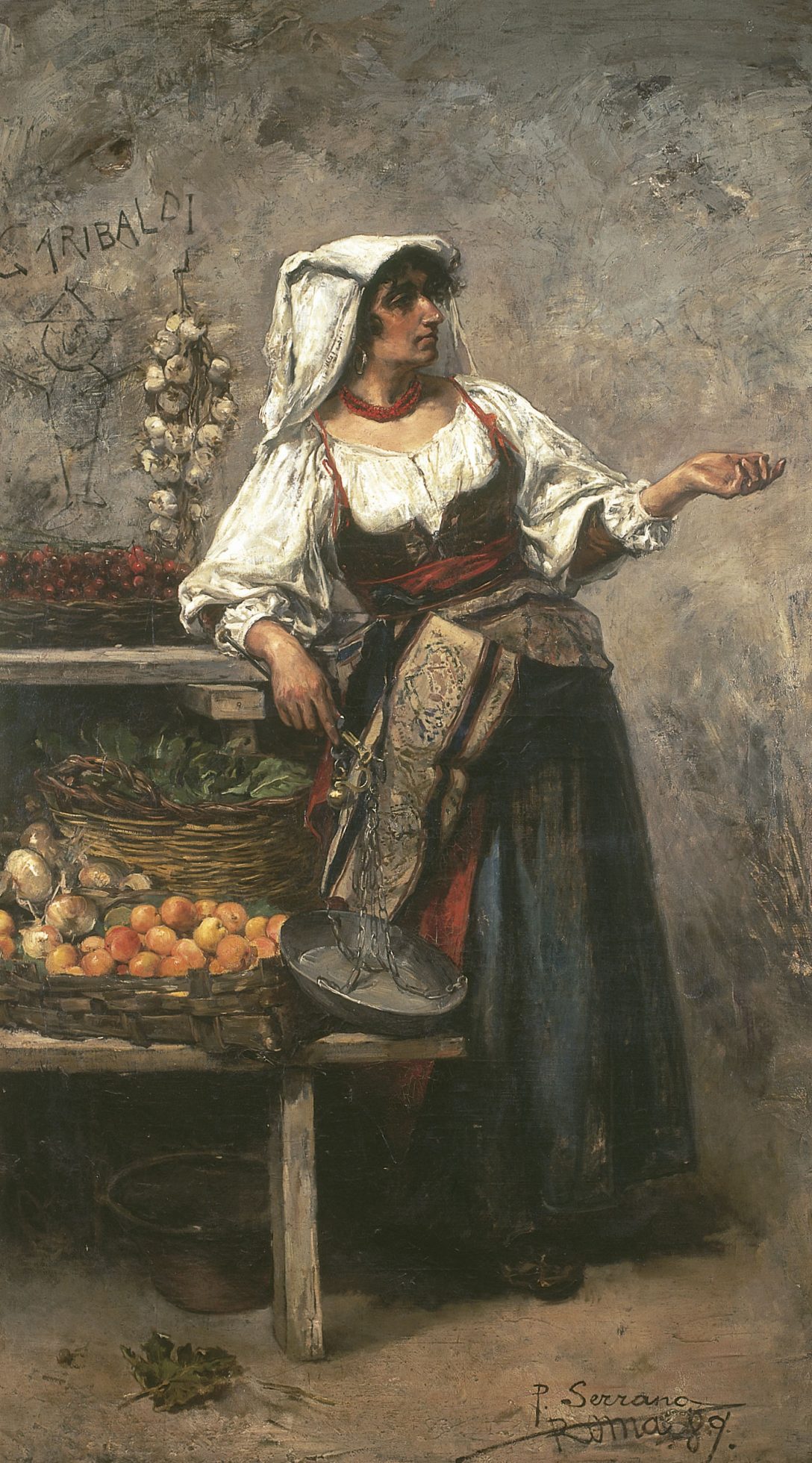 Fruttarolla, Pedro Serrano Bossío, 1889. Óleo sobre lienzo, 230,5 x 128,5 cm.